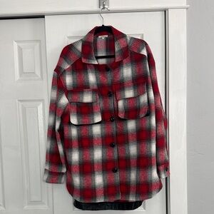 🏜️ 3 for $15 La Miel women’s oversized flannel jacket with faux leather accents